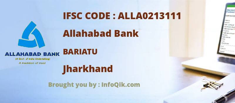 Allahabad Bank Bariatu, Jharkhand - IFSC Code