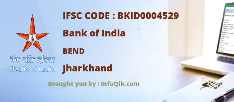 Bank of India Bend, Jharkhand - IFSC Code