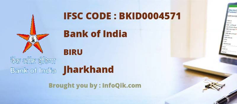 Bank of India Biru, Jharkhand - IFSC Code