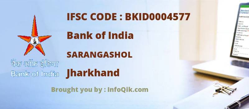 Bank of India Sarangashol, Jharkhand - IFSC Code