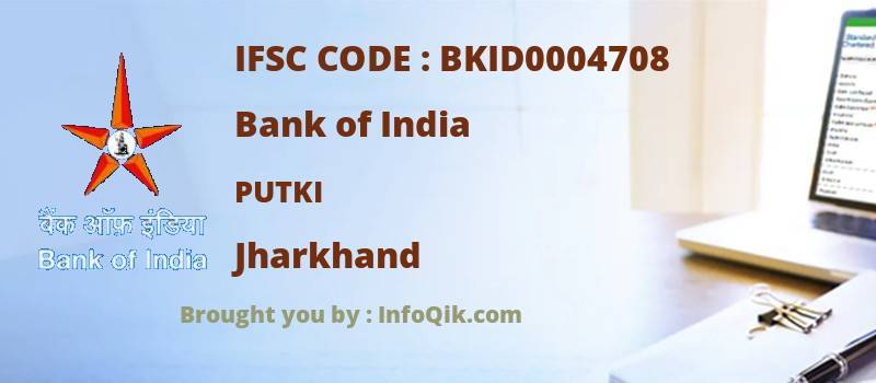 Bank of India Putki, Jharkhand - IFSC Code