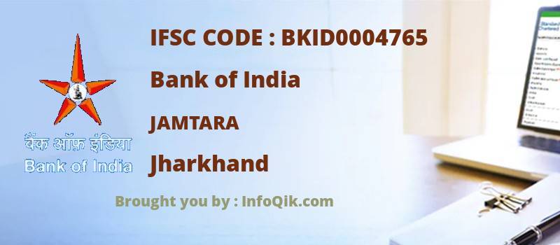 Bank of India Jamtara, Jharkhand - IFSC Code