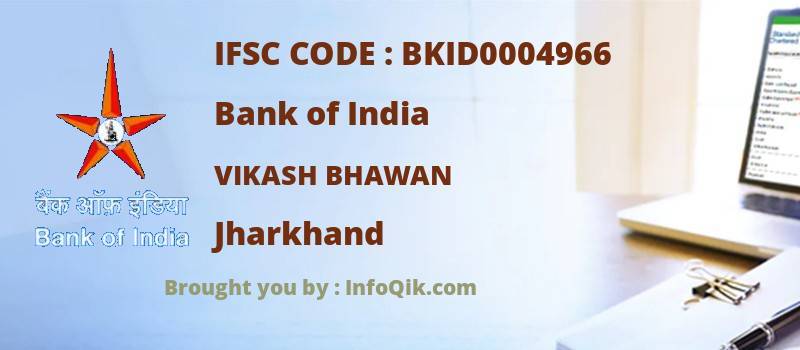 Bank of India Vikash Bhawan, Jharkhand - IFSC Code