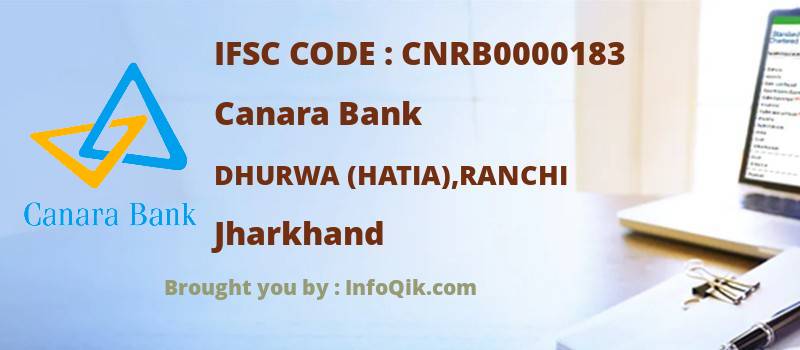 Canara Bank Dhurwa (hatia),ranchi, Jharkhand - IFSC Code