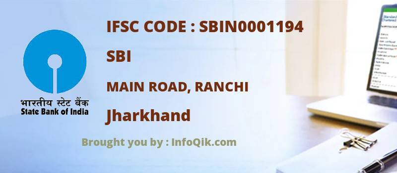 SBI Main Road, Ranchi, Jharkhand - IFSC Code