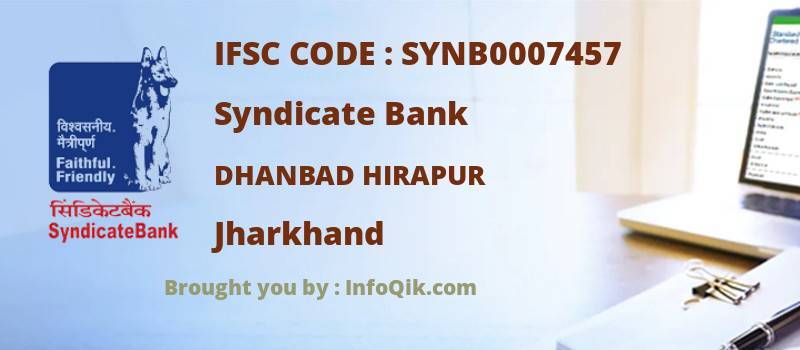 Syndicate Bank Dhanbad Hirapur, Jharkhand - IFSC Code