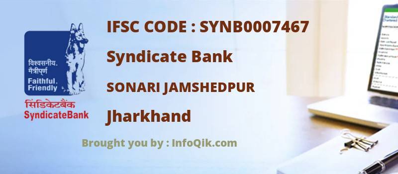 Syndicate Bank Sonari Jamshedpur, Jharkhand - IFSC Code