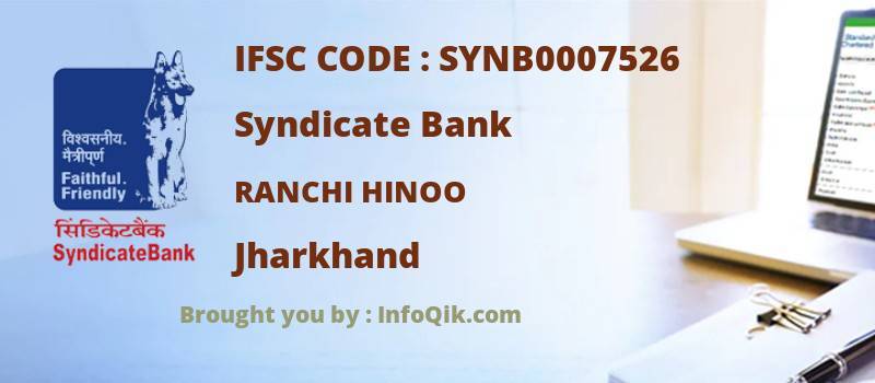 Syndicate Bank Ranchi Hinoo, Jharkhand - IFSC Code