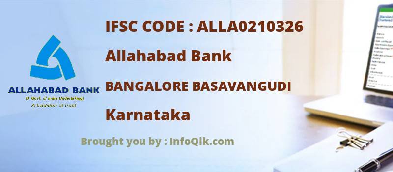 Allahabad Bank Bangalore Basavangudi, Karnataka - IFSC Code