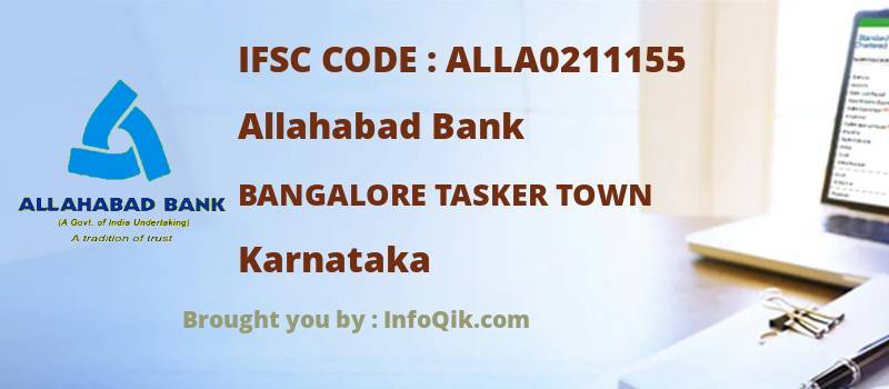 Allahabad Bank Bangalore Tasker Town, Karnataka - IFSC Code