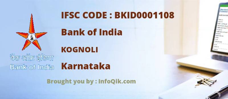 Bank of India Kognoli, Karnataka - IFSC Code