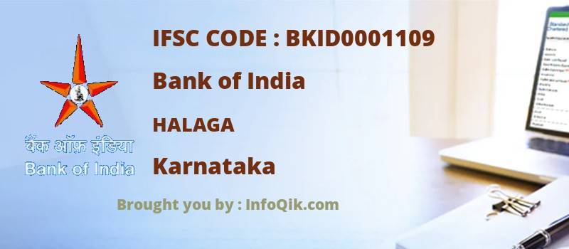 Bank of India Halaga, Karnataka - IFSC Code