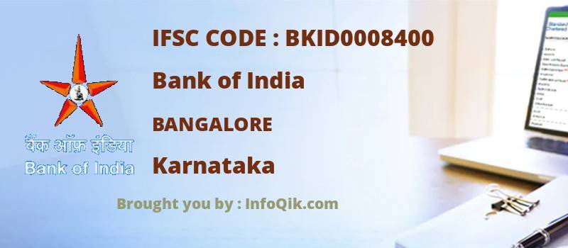 Bank of India Bangalore, Karnataka - IFSC Code