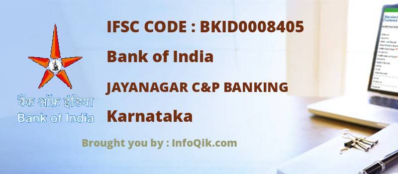 Bank of India Jayanagar C&p Banking, Karnataka - IFSC Code