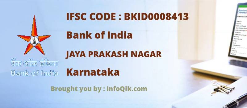 Bank of India Jaya Prakash Nagar, Karnataka - IFSC Code