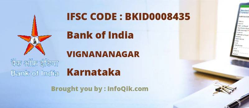 Bank of India Vignananagar, Karnataka - IFSC Code