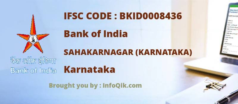 Bank of India Sahakarnagar (karnataka), Karnataka - IFSC Code