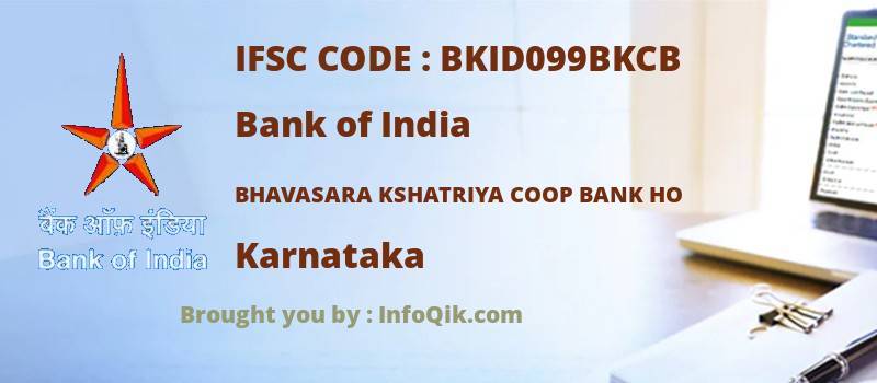 Bank of India Bhavasara Kshatriya Coop Bank Ho, Karnataka - IFSC Code