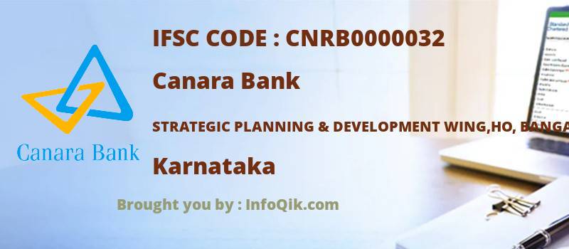 Canara Bank Strategic Planning & Development Wing,ho, Bangalore, Karnataka - IFSC Code