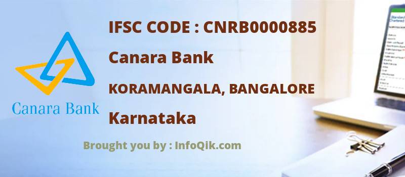 Canara Bank Koramangala, Bangalore, Karnataka - IFSC Code