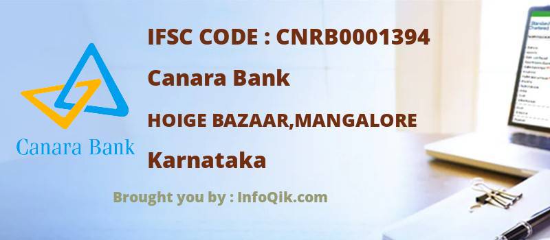 Canara Bank Hoige Bazaar,mangalore, Karnataka - IFSC Code