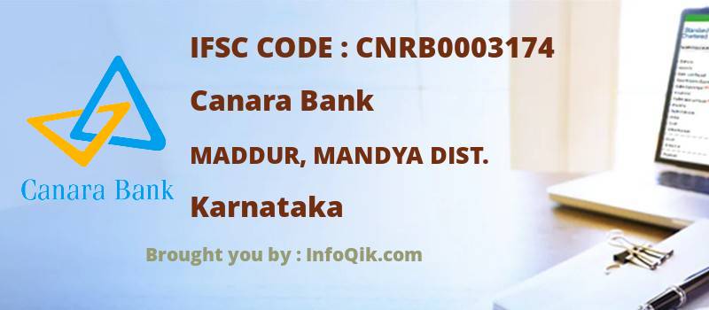 Canara Bank Maddur, Mandya Dist., Karnataka - IFSC Code