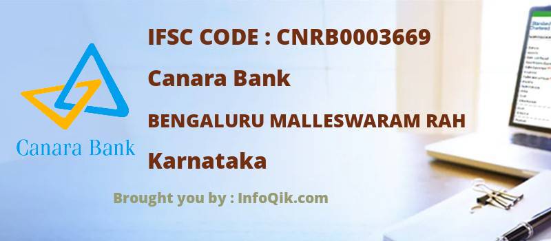 Canara Bank Bengaluru Malleswaram Rah, Karnataka - IFSC Code