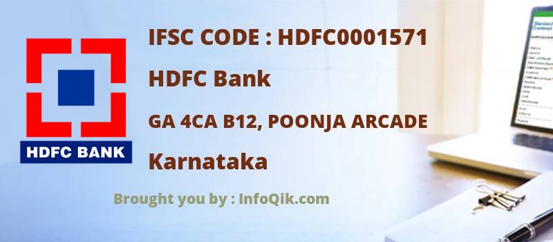 HDFC Bank Ga 4ca B12, Poonja Arcade, Karnataka - IFSC Code