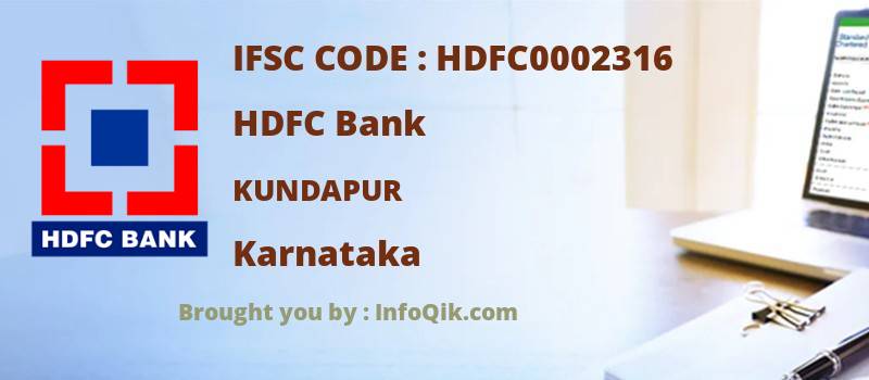 HDFC Bank Kundapur, Karnataka - IFSC Code