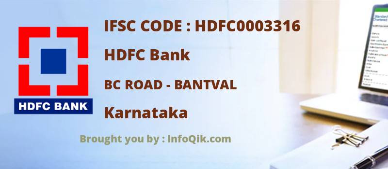 HDFC Bank Bc Road - Bantval, Karnataka - IFSC Code