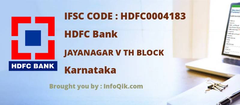 HDFC Bank Jayanagar V Th Block, Karnataka - IFSC Code