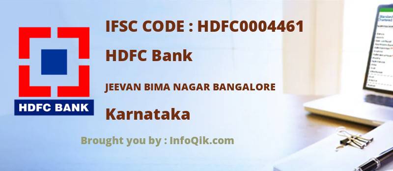 HDFC Bank Jeevan Bima Nagar Bangalore, Karnataka - IFSC Code