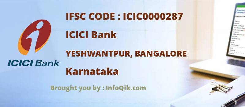 ICICI Bank Yeshwantpur, Bangalore, Karnataka - IFSC Code