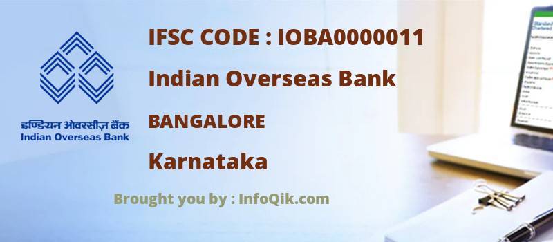 Indian Overseas Bank Bangalore, Karnataka - IFSC Code