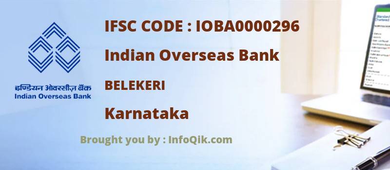Indian Overseas Bank Belekeri, Karnataka - IFSC Code
