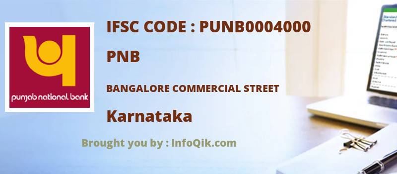 PNB Bangalore Commercial Street, Karnataka - IFSC Code