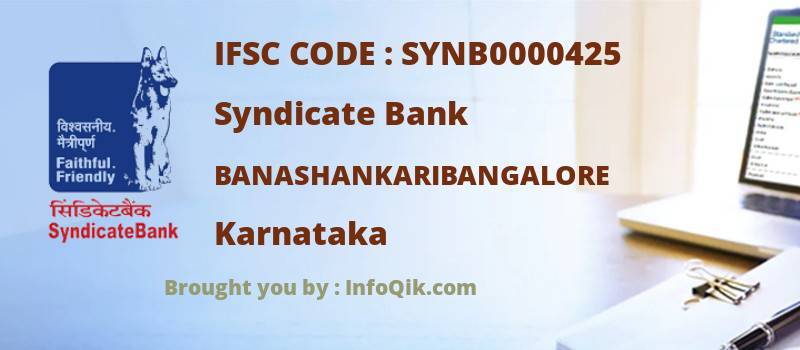 Syndicate Bank Banashankaribangalore, Karnataka - IFSC Code