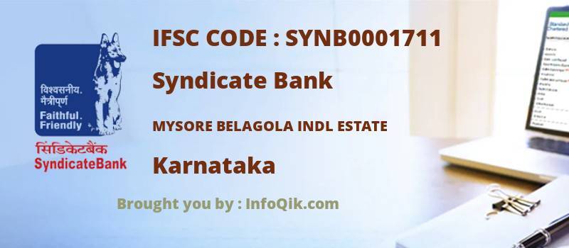 Syndicate Bank Mysore Belagola Indl Estate, Karnataka - IFSC Code