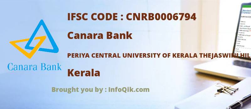 Canara Bank Periya Central University Of Kerala Thejaswini Hills, Kerala - IFSC Code