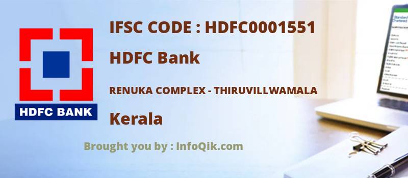 HDFC Bank Renuka Complex - Thiruvillwamala, Kerala - IFSC Code