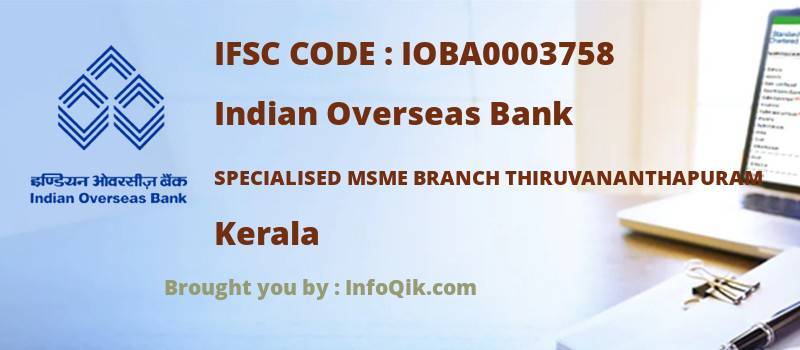 Indian Overseas Bank Specialised Msme Branch Thiruvananthapuram, Kerala - IFSC Code