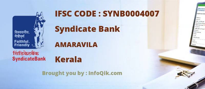 Syndicate Bank Amaravila, Kerala - IFSC Code