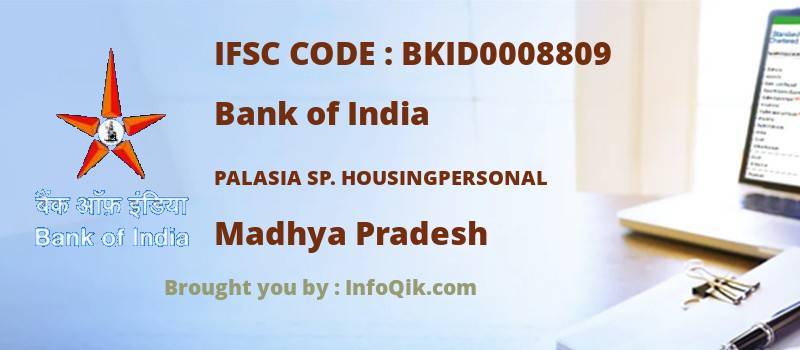 Bank of India Palasia Sp. Housingpersonal, Madhya Pradesh - IFSC Code