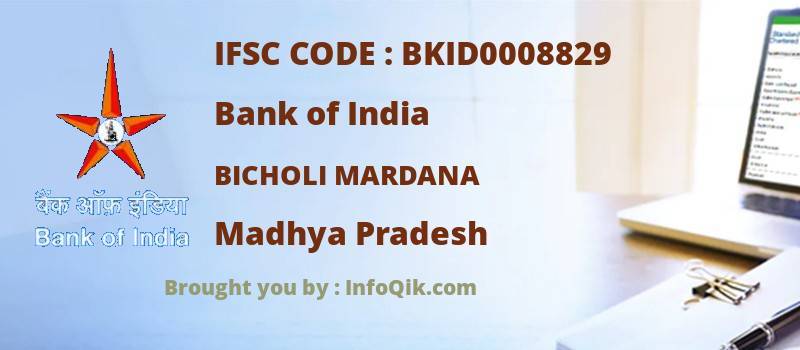 Bank of India Bicholi Mardana, Madhya Pradesh - IFSC Code