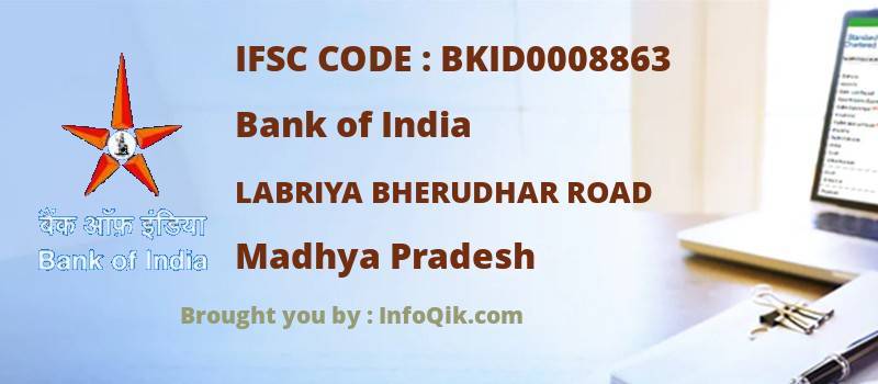 Bank of India Labriya Bherudhar Road, Madhya Pradesh - IFSC Code