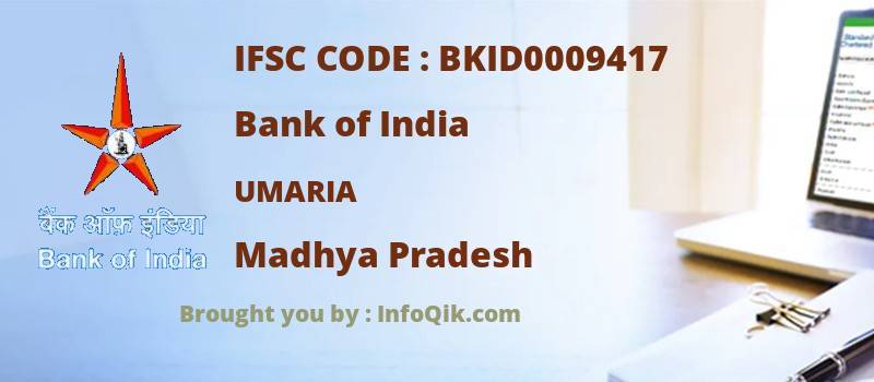 Bank of India Umaria, Madhya Pradesh - IFSC Code