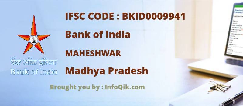 Bank of India Maheshwar, Madhya Pradesh - IFSC Code