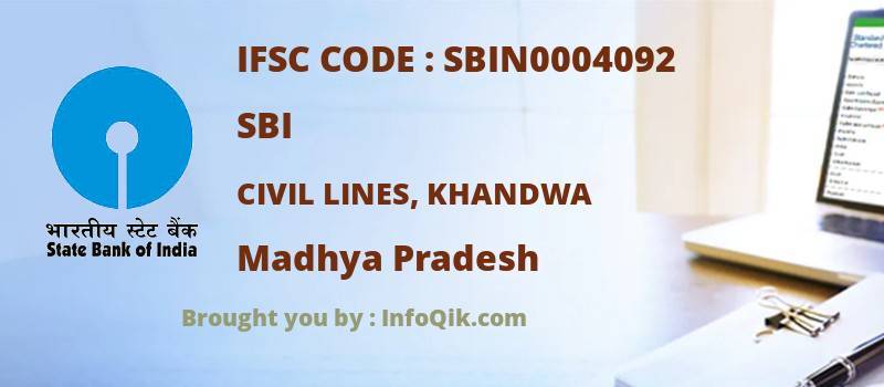 SBI Civil Lines, Khandwa, Madhya Pradesh - IFSC Code