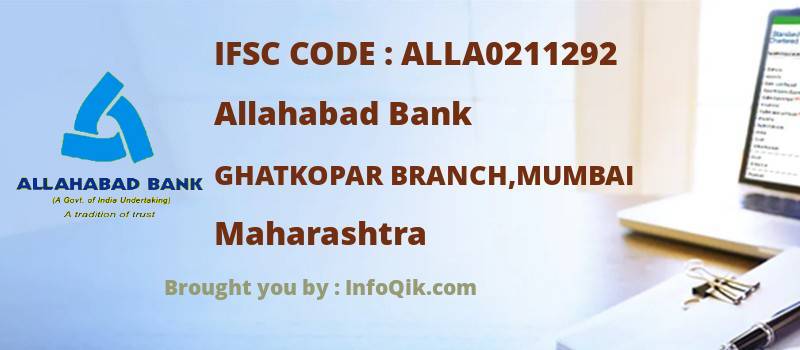 Allahabad Bank Ghatkopar Branch,mumbai, Maharashtra - IFSC Code