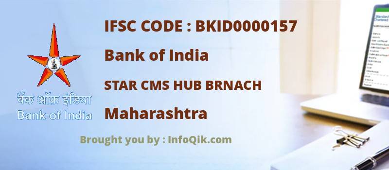 Bank of India Star Cms Hub Brnach, Maharashtra - IFSC Code